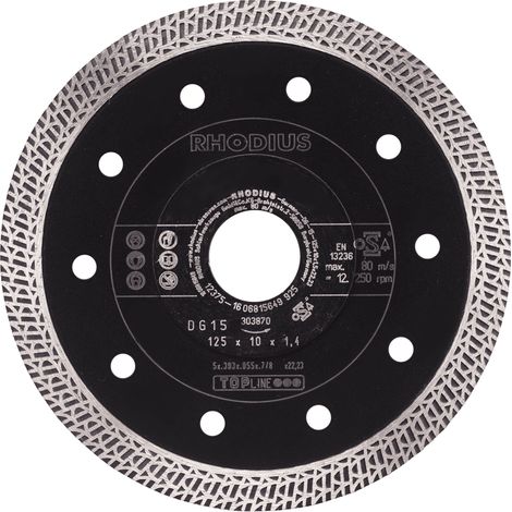 RHODIUS DG15, 1 Stück, 115 x 10,0 x 1,4 mm, Diamanttrennscheibe (1/2)