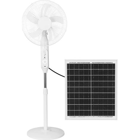 Ventilador de pie solar Clima Blanco DC Mando Incluido. Panel Solar (1/2)