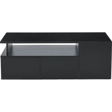 Couchtisch, modernes Design, RGB-Beleuchtung, schwarz (1/2)