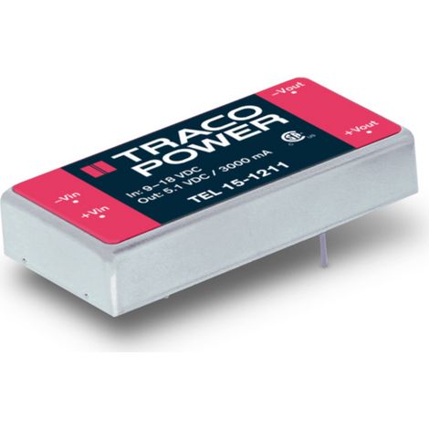 TracoPower TEL 15-2412 DC/DC-Wandler, Print 24 V/DC 12 V/DC 1.25 A 15 W Anzahl Ausgänge: 1 x Inhalt (1/2)