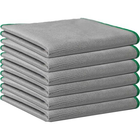 Chiffon En Microfibre - Pour Nettoyage Vitres Miroirs Acier Inoxydable - 30 X 30 Cm - Réutilisable - 6 Pièces (1/5)