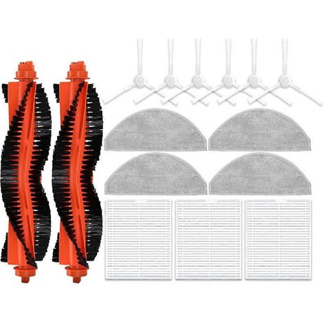 Accessoires pour aspirateur robot Xiaomi S20 / D106 : brosse principale latérale, filtre HEPA, lingette de nettoyage, sac à poussière, pièces de rechange (1/5)