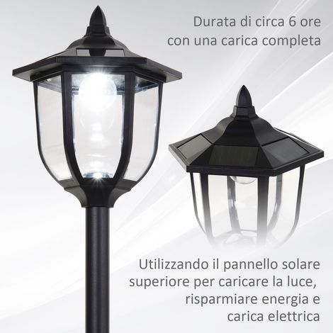 Lampada LED da esterno 6 spots avec détecteur crépusculaire, étanche pour jardin, éclairage extérieur (1/5)