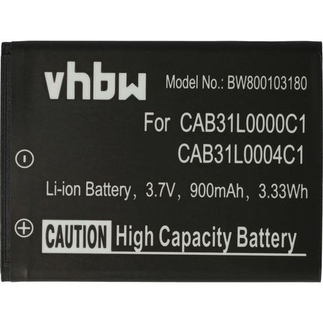 vhbw Akku kompatibel mit TCL A996, A998, A860, A890, A968 Handy Smartphone Telefon (900 mAh, 3,7 V, Li-Ion) (1/5)