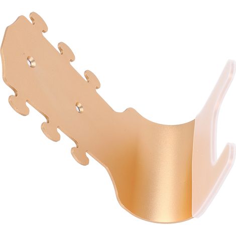 Support mural pour guitare sans perçage, avec manchon de protection en silicone, pour guitares, basses et ukulélés (doré). (1/5)