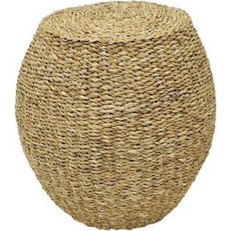Table d'appoint jonc de mer tressé pour déco naturelle - Beige naturel tressé