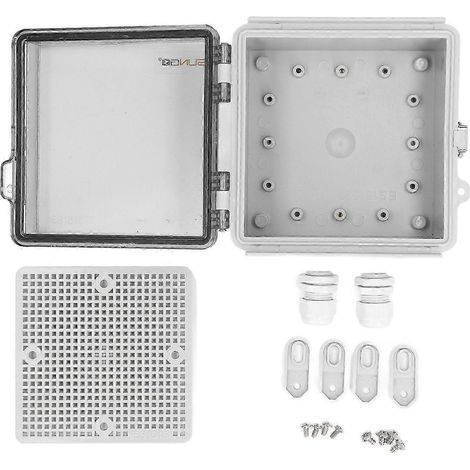 Boîte de jonction étanche IP67 en plastique ABS avec couvercle transparent à charnière et plaque de montage, compatible avec les applications extérieures intelligentes. WHBYV (1/4)