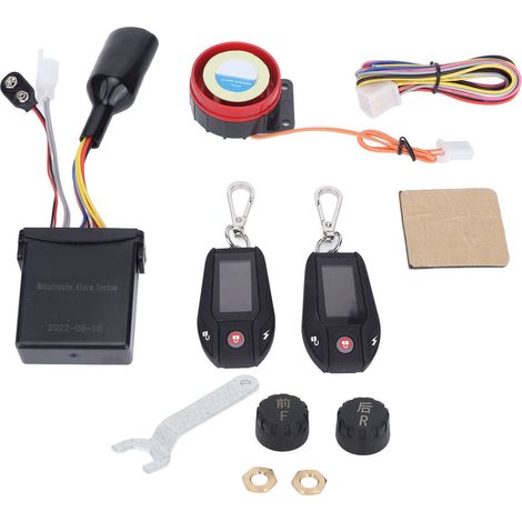 Système d'alarme moto PKE détection LCD écran multifonction antivol pour quad tout-terrain boîtier noir avec capteur pression pneus (1/5)
