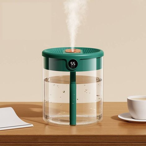 verde Umidificatore per camera da letto, umidificatore a nebbia fredda da 2 litri per casa del bambino, sensore di umidità, durata 20 ore, facile da riempire e pulire, umidificatori d'aria silenziosi (1/5)