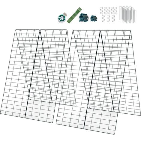 Set de 2 tutores para pepinos de jardín 128 x 43 cm soporte de crecimiento duradero diseño moderno de hierro verde 200013162