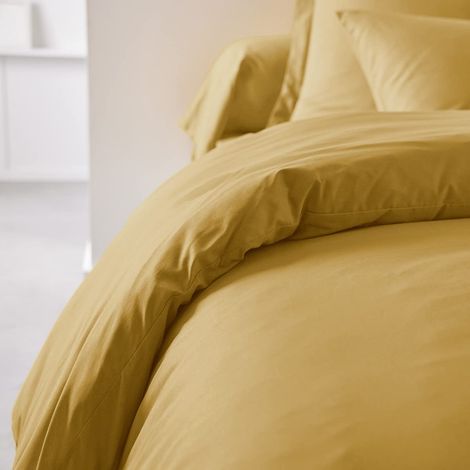 Housse de Couette 220X240 2 Personnes Coton Ocre (1/3)