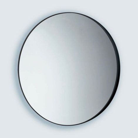 Specchio Bagno Rotondo 60Cm Con Cornice In Resina Termoplastica Nera (1/2)