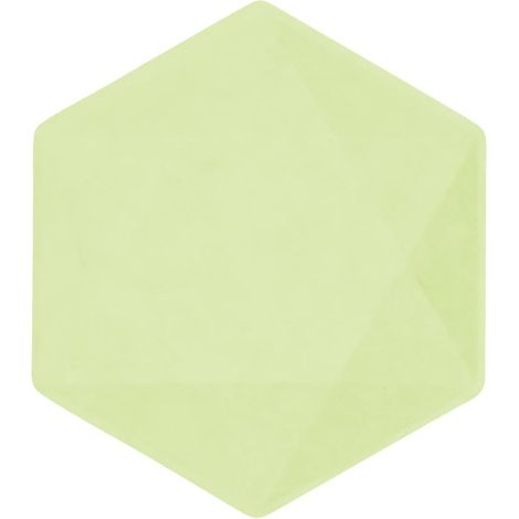 Lot de 6 assiettes hexagonales Vert Decor, 15,8 x 13,7 cm, vertes, Vaisselle de fête en matières premières Rapidement renouvelables, pour Les Anniversaires, Les barbecues, Les jubilés, etc.