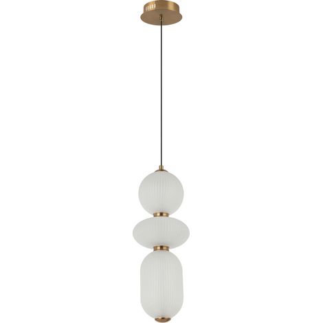 Suspension dorée NICO, 3 globes blancs LED 15W Italux (1/5)