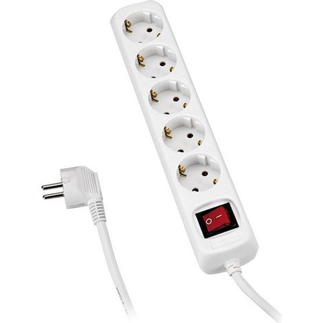 MULTIPRISE AVEC INTERRUPTEUR 5 PRISES AVEC CÂBLE 3X1,5 1,4 MÈTRES ALYCO