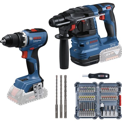 Bosch Akku-Set 18V - GSR + GBH mit Bit- und Bohrerset - im Karton (1/4)