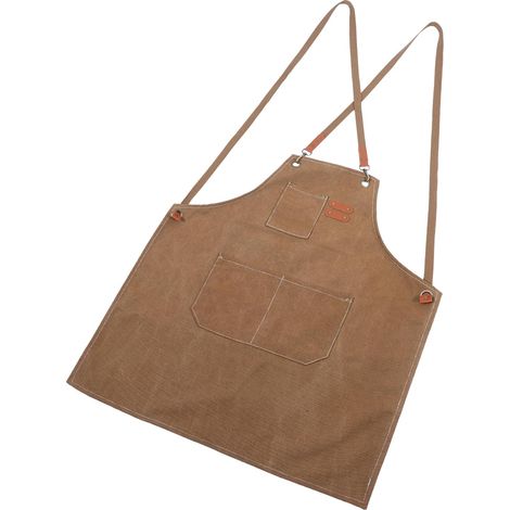 Tablier De Barbecue Cuir De Vache Imperméable Avec Poches Réglables Cuisine Et Atelier, Protection Solide Pour Maison, Restaurants Et Barbecue, (1/5)