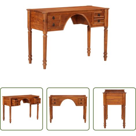 Schreibtisch mit Schubladen - Schreibtisch mit Schubladen 110x50x76 cm Massivholz Akazie (1/5)