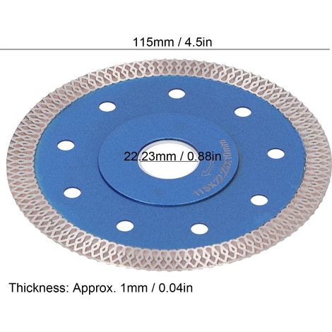 Lame de scie diamantée pour meuleuse d'angle avec grille bleue et bleuissement, 115 mm (1/5)