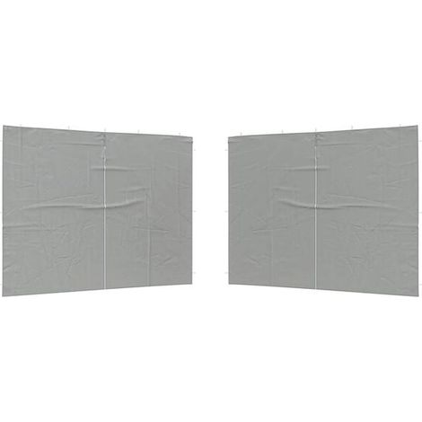 Panneau mural pour tente de réception, lot de 2, gris clair, 400 x 195 cm, PE et acier. (1/5)