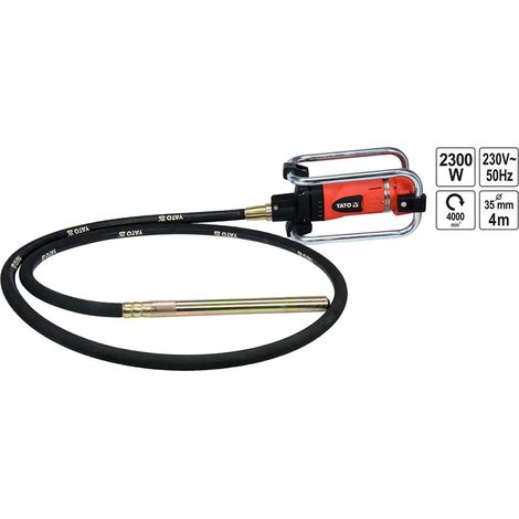 Elektro Einhand Betonrüttler Flaschenrüttler Rüttelflasche Innenrüttler Elektro Rüttler 35mm 2300W + 4m Schlauch (1/5)