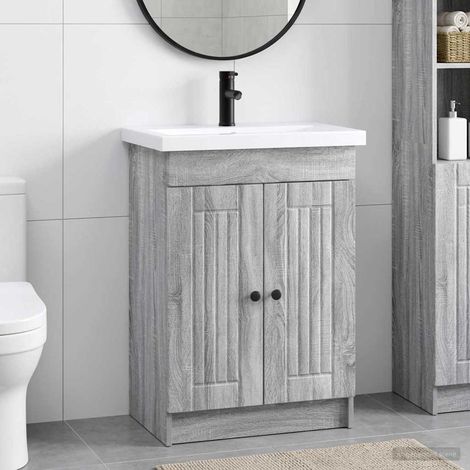 vidaXL Badezimmermöbel-Set Grau Sonoma 78,5 x 37,5 x 81 cm (1/5)