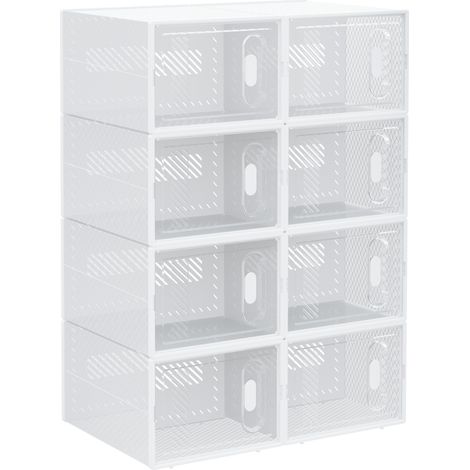 Zapatero modular DIY de plástico transparente de 8 compartimentos, 25 x 35 x 19 cm (1/5)