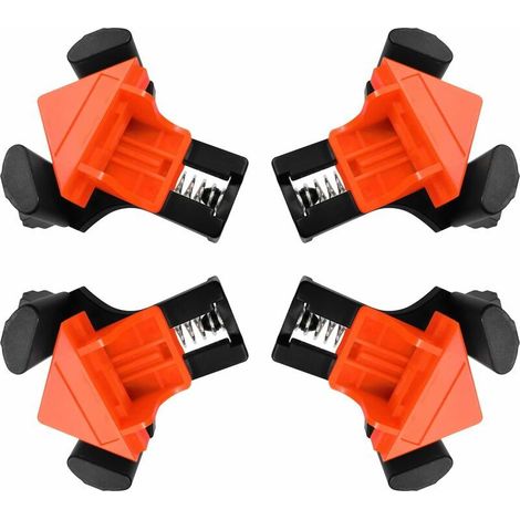 Presses D'angles Menuiserie, 90 ° Serre Joint Angle,Serre Joint Angle,Clip De Cadre Fixateur à Angle Droit Pour Le Travail Du Bois,Pour Le Travail Du Bois, Le Cadre Photo Bricolage,Outils à Main 4pcs— (1/5)