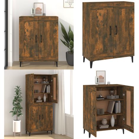 Buffet chêne fumé 69,5x34x90 cm bois d'ingénierie - Buffet - Meuble De Rangement - Commode - Bibliothèque - Décoration Intérieure - Home & Living (1/5)