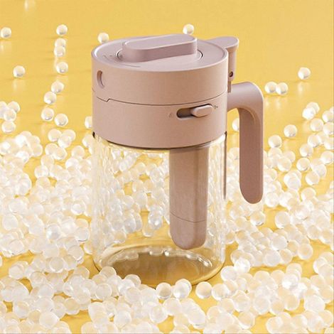 Porte-épices 2 en 1, pot à épices amovible avec cuillère, couleur crème (1/5)