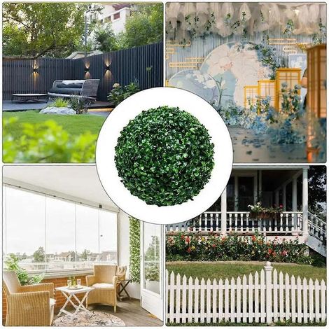 Boules de verdure artificielles en buis vert, rondes, pour la maison et l'extérieur C-- (1/5)