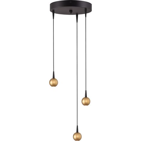 Lampe pendante à 3 lampes Talana noir avec or Ø 17cm DTW - 2412-05-02-17-3 (1/3)