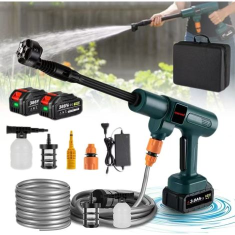 Nettoyeur haute pression sans fil, pistolet de pulvérisation électrique 6 en 1, outil d'arrosage de jardin, 200 bars,4,1 L/min, comprend 2 batteries. (1/5)
