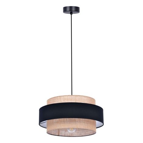 Suspension boho Kaja Gato K-5231 noir/beige tissu Ø40