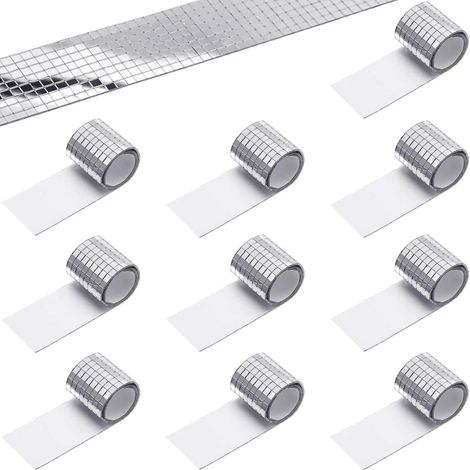 4720 Pièces Miroirs Auto-Adhésifs Carreaux de Mosaïque, Autocollant Mural Miroir en Verre, Autocollants Carrés en Mosaïque de Verre Mini Autocollants Miroir pour DIY Disco Party DIY Decor (5 x 5 mm) (1/5)
