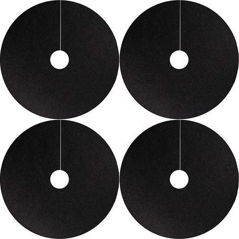Lot de 4 tapis de protection ronds contre les mauvaises herbes pour arbres, paillis biodégradable pour le jardin, les arbres et les plantes (1/4)