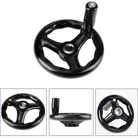 Volant, volant à 3 branches, volant 12x100 mm avec poignée tournante, adapté aux fraiseuses, tours et rectifieuses (1/5)