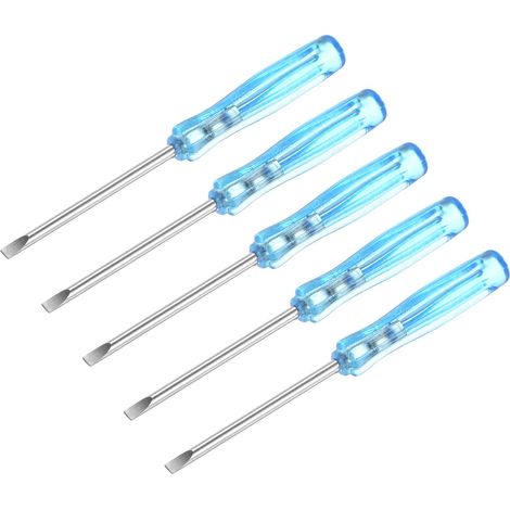 Mini Fendue Tournevis, 2.0mm Plat Tête 65mm Longueur pour Petit Appareils électroménagers Réparation, 5 Pcs (1/4)