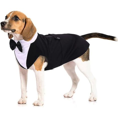noir, Taille L, Tuxedo Pour Chien, Costume Et Bandanas Chemise Et Collier Elgant Costume De Chien Tuxedo Pour Mariage Fte Halloween Nol (1/5)