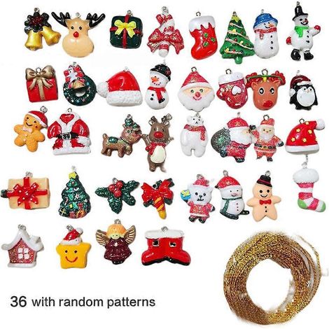 Mini-Weihnachtsornament-Set mit 36 Mini-Anhängern zum Aufhängen an der Autotür
