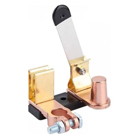 Isolateur de batterie 12 V 24 V Interrupteur de coupure de courant avec terminal supérieur en laiton négatif Interrupteur de déconnexion de batterie de voiture tracteur coupe batterie (1/5)