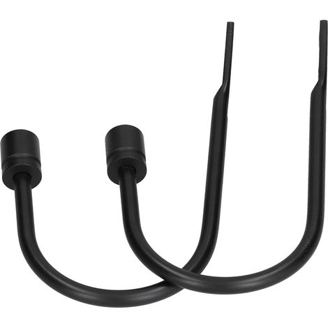 Lot de 2 crochets de rideau cylindriques en alliage d'aluminium en forme de U, pour la maison, le bureau ou la chambre (noir). (1/5)