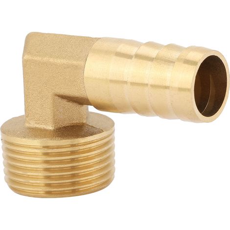 Raccord coudé en laiton à filetage mâle 3/4" avec embout cannelé pour tuyau (16 mm) (1/3)