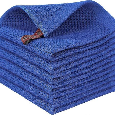 Lot de 6 torchons de cuisine en coton gaufré (34 x 34 cm), nettoyage rapide, absorption maximale et avec système de suspension jkw (1/5)