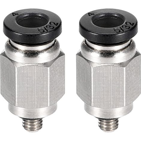 2 Paquet Mâle Raccord Rapide Raccord M3 Argent Ton, Noir (1/5)