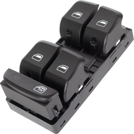 Panneau de commande de lève-vitre électrique noir pour Audi A4 B8 (2007-2016) (1/5)