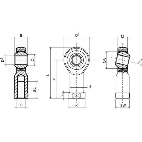 Rotule Renforce SE Femelle 8mm 1.25mm RO-RFL-8SE