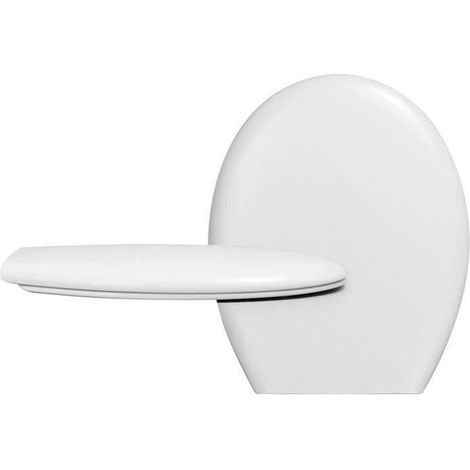 1 abattant WC PP blanc, charnière nylon, entraxe 15,5 cm, universel pour salle de bain