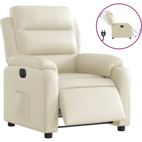 Maison Exclusive - Poltrona Reclinabile Elettrica Crema in Similpelle (1/5)