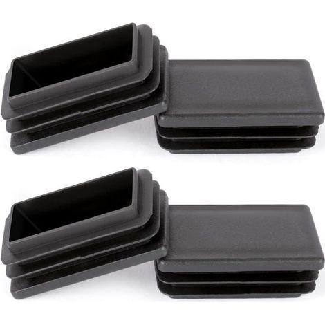 Embouts de pieds de meubles rectangulaires - Lot de 4 - Plastique PE noir - Protection des sols et réduction du bruit (1/5)